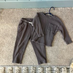 Zara 2 piece waffle knit set size 2-3